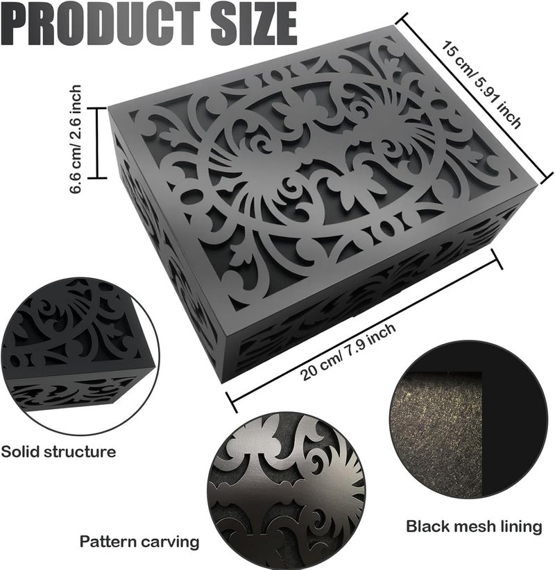 GRAUES Store Modern black Wooden Doorbell Chime Cover Box – Noise-Reducing, – Decorative Black Wall-Mounted Cover for Chimes | wooden doorbell cover box only (7.75” x 6” x 2.75”) - Image 2
